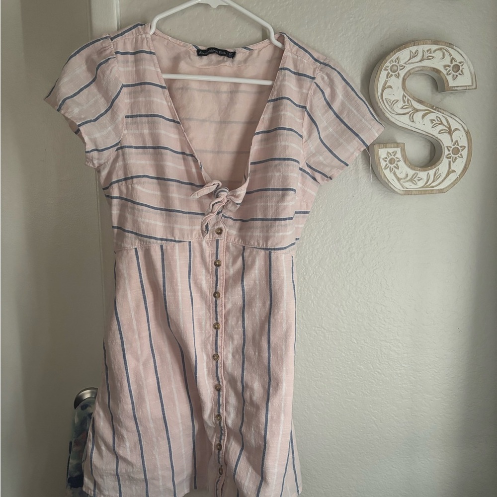 Striped Pink and Blue Dress